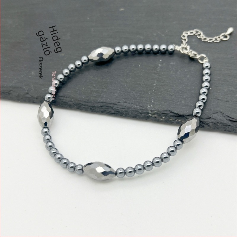 Koreai stílusú bokalánc természetes terahertz energiakővel, Cold Goose Jewelry márka, Guangzhou eredet, gyártási szám 3131123123