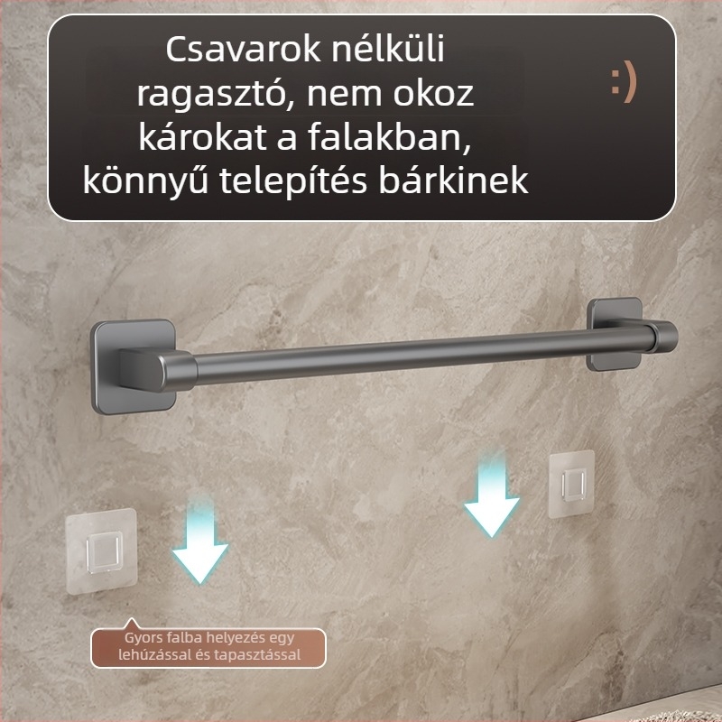 Fürdőszobai papucs tartó, falra szerelhető, fúrásmentes, szénacél, modern egyszerű stílus, egy réteg