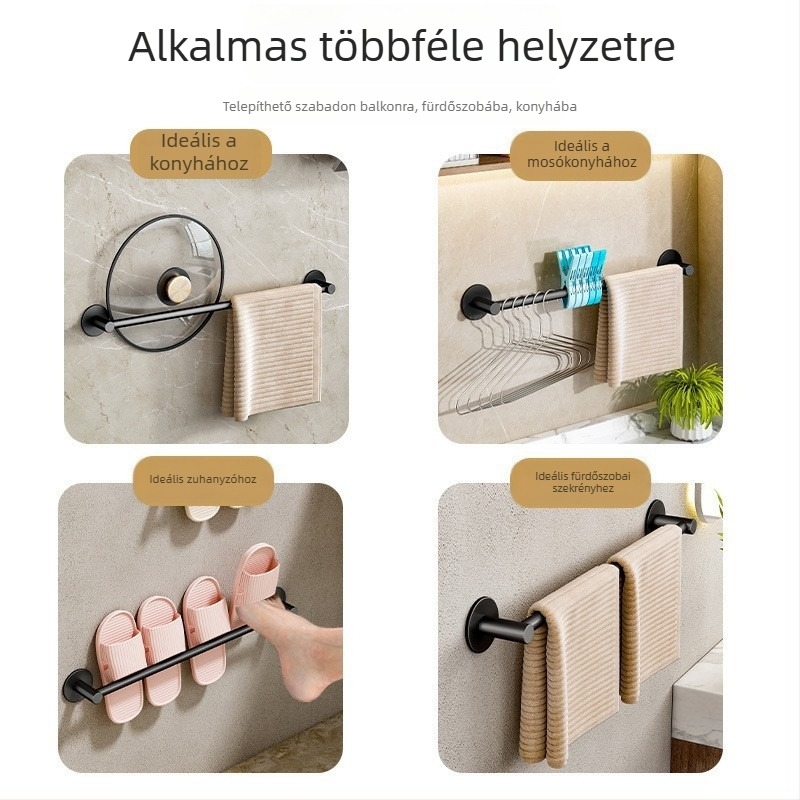 Fürdőszobai papucs tartó, falra szerelhető, fúrásmentes, szénacél, modern egyszerű stílus, egy réteg