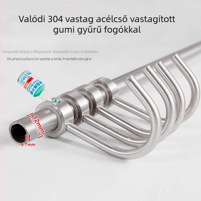 Zirconia GDPG007 Konyhai falra szerelhető függő tároló 304 rozsdamentes acélból, mozgatható rúddal, modern egyszerű stílus