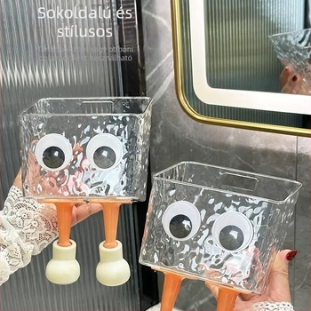 Falihoz szerelt arctörölközőtartó doboz PET műanyagból, lecsepegő rekesszel, anime mintával, 200 g