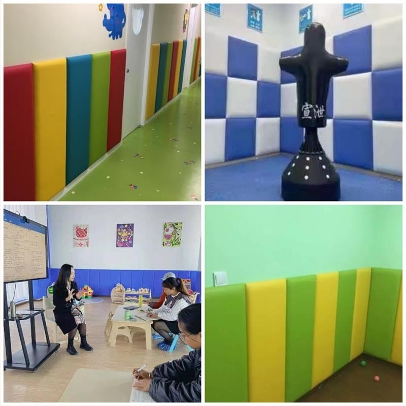 Öntapadós ütésvédő falvédő – sportcsarnokok és óvodák számára, műbőr, modern stílus, egyszínű mintázat, testreszabás elérhető