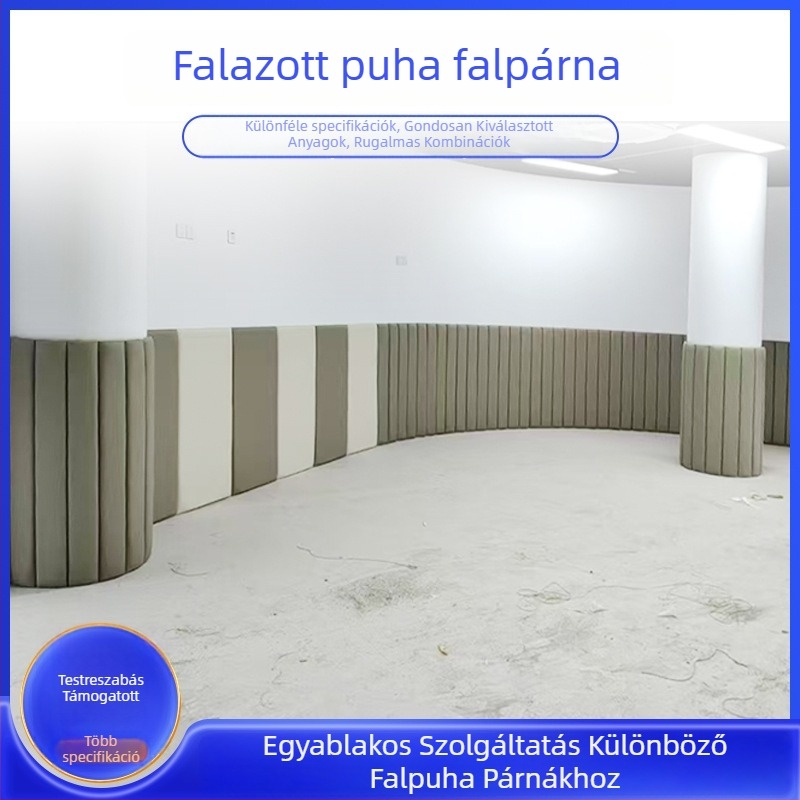 Óvodai falvédő - anti-ütközésre szolgáló puha falvédő belső bőr-szivacs maggal és alsó lemez, modern minimalista stílus, egyszínű, testreszabható