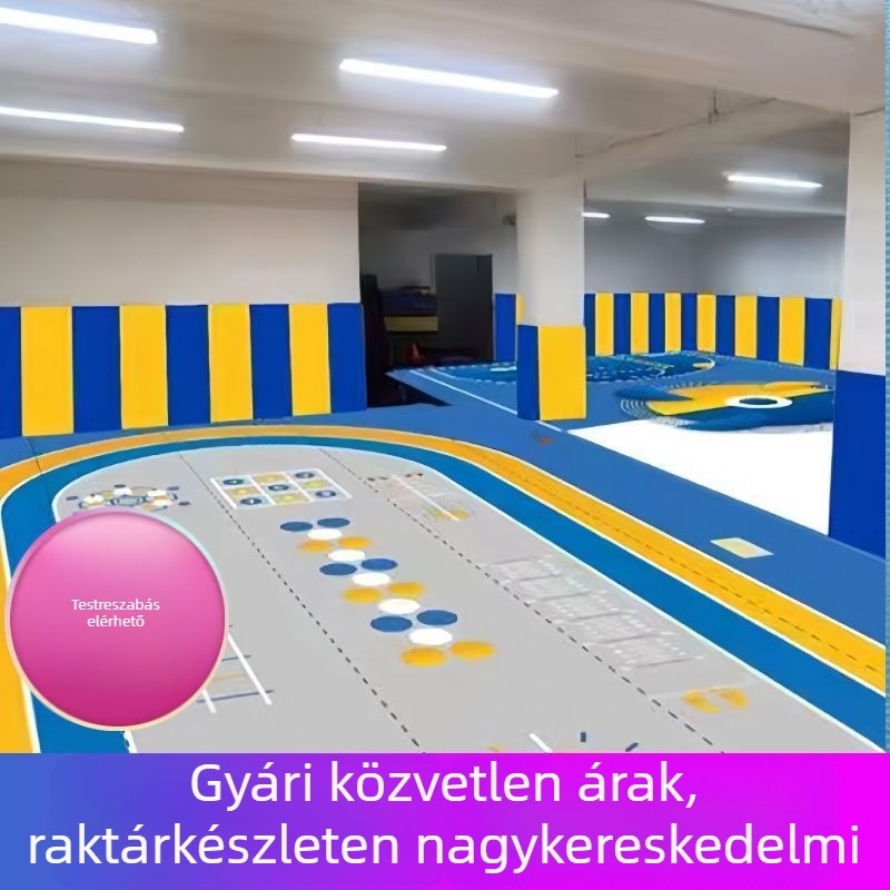 Gyerekeknek szóló puha, párnázott falpanelek – egyszínű mintával, alkalmas óvodai táncórákhoz és harcművészeti edzőtermekhez.
