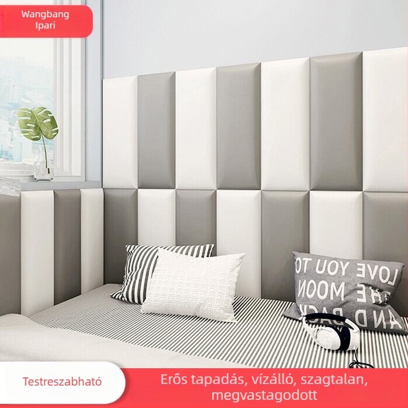 3D párnázott beltéri falpanel – alap bőrszivacs, mediterrán stílus, Yangbang, alkalmas nappalira, hálószobára, dolgozószobára