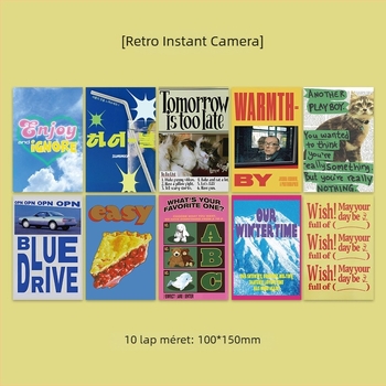 Fali matrica – Amerikai retro magazin téma, mintázat 69850, anyag: selyemvirág, 2 darabos készlet, nappaliba, stílus: tükörhatású