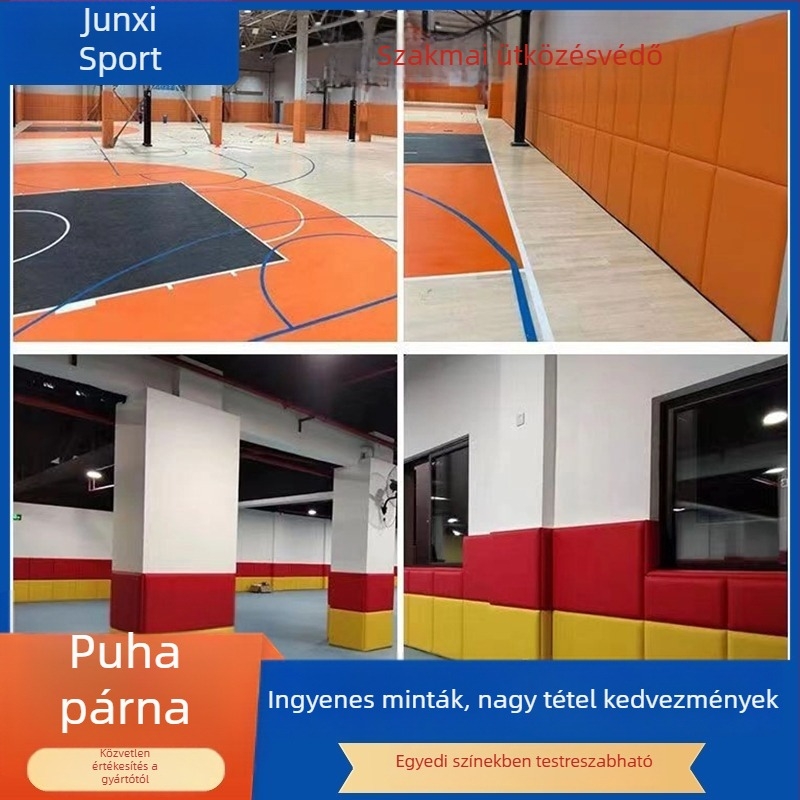 Sportcsarnok falvédő - textil puha párna, modern letisztult stílus, geometriai absztrakt, testreszabható feldolgozás, kereskedelmi helyiségekhez
