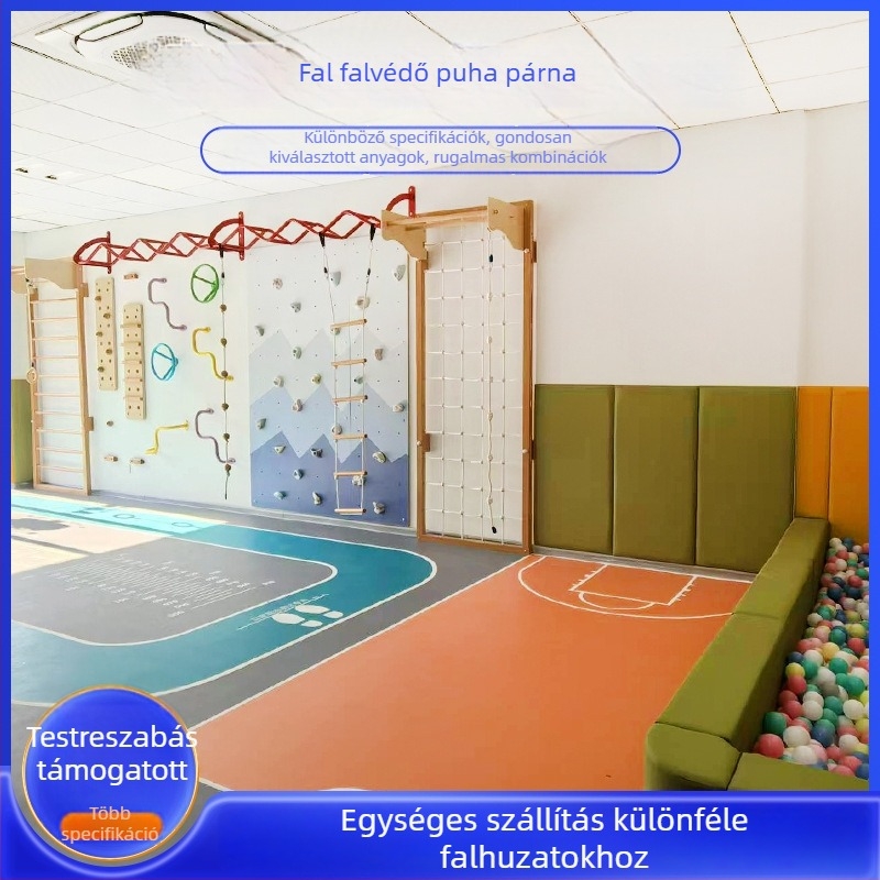 Óvodai falvédő, puha párnázott panel, öntapadó, ütésvédő, egyszínű minta, testreszabható