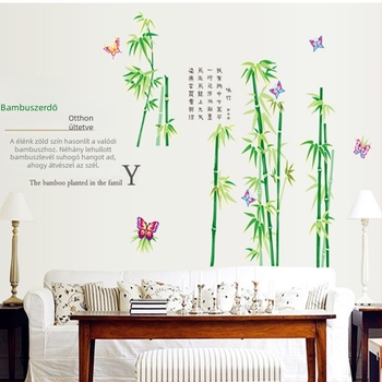 MJ9003 Zhonglan Levehető öntapadós falikép – növények és virágok, nappali és hálószoba számára, PVC, vízálló, sík formátum