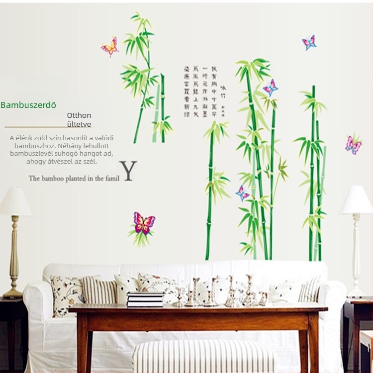 MJ9003 Zhonglan Levehető öntapadós falikép – növények és virágok, nappali és hálószoba számára, PVC, vízálló, sík formátum