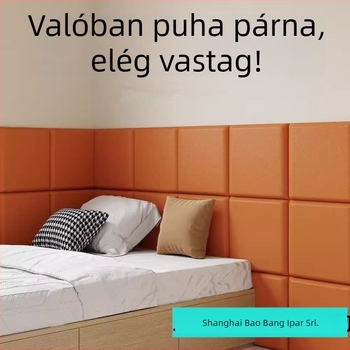 Gyerekek szobájába tervezett fejtámla falpanel — háromdimenziós puha párnázat falra, műbőr, modern minimalist design, testreszabható, Yangbang