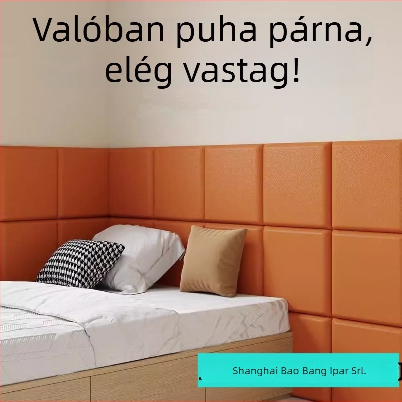 Gyerekek szobájába tervezett fejtámla falpanel — háromdimenziós puha párnázat falra, műbőr, modern minimalist design, testreszabható, Yangbang