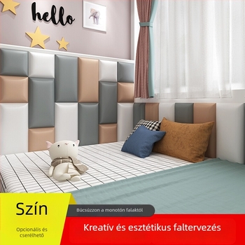 Gyerekek szobájára tervezett puha falvédő, ütközésvédő fal, öntapadós hátlappal, modern minimalista stílus, egyszínű felület, Bang márka, alkalmas nappalira, hálószobára és dolgozószobára