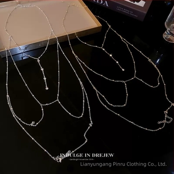 Fém nyaklánc gömb lánccal, többszintű dizájn, 81 cm feletti kerület, medál anyaga: más, Net Red stílus