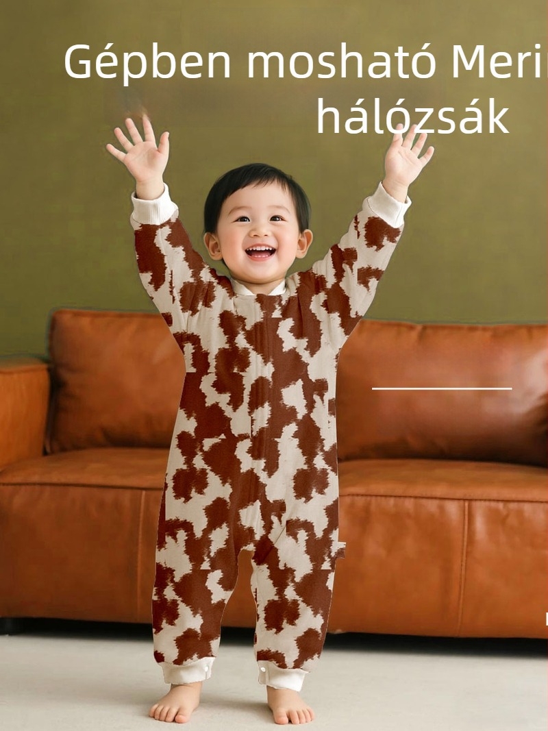 Baba alvózsák Merino gyapjú és Lenzing Tencel külsővel, géppel mosható; töltet: gyapjú + regenerált cellulóz rost; bélés Shea; külön láb rész; egész éves használatra; 0–6 éveseknek