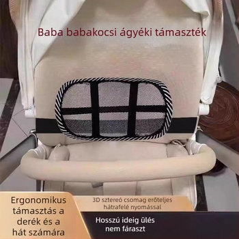 Hátsó háttámasz babakocsi – deréktámasz, helyes tartás korrigáló, nyáron lélegző hálós üléspárna