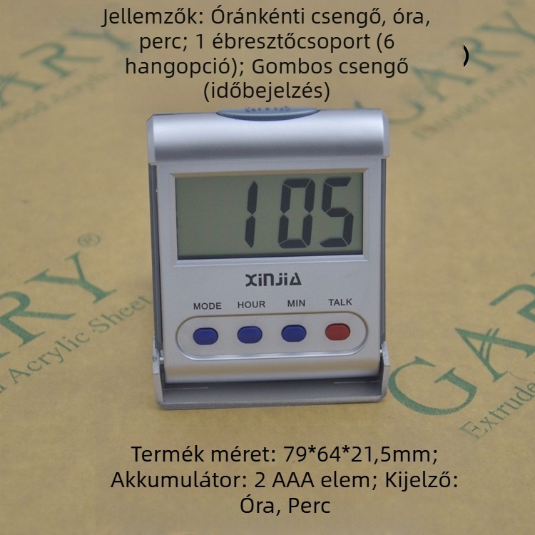 Xinjia beszélő óra LED idő kijelzővel, asztali akkumulátoros ébresztő látássérültek számára (xj-792TC)