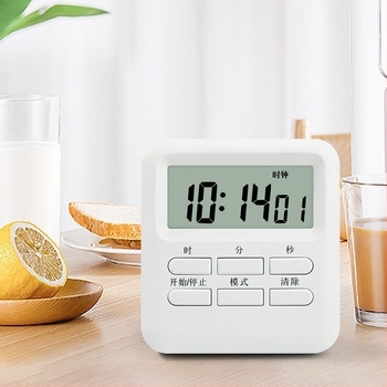 Tanuláshoz mágneses vizuális időzítő — ébresztőóra, kronométer, konyhai időzítő — LCD kijelző, négyszögletes kialakítás, elemről működő