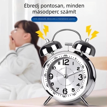 Asztali óra Mitsue mechanikus mozgással, elemmel működtethető, LED- és analóg kijelző, temperált üvegű számlap