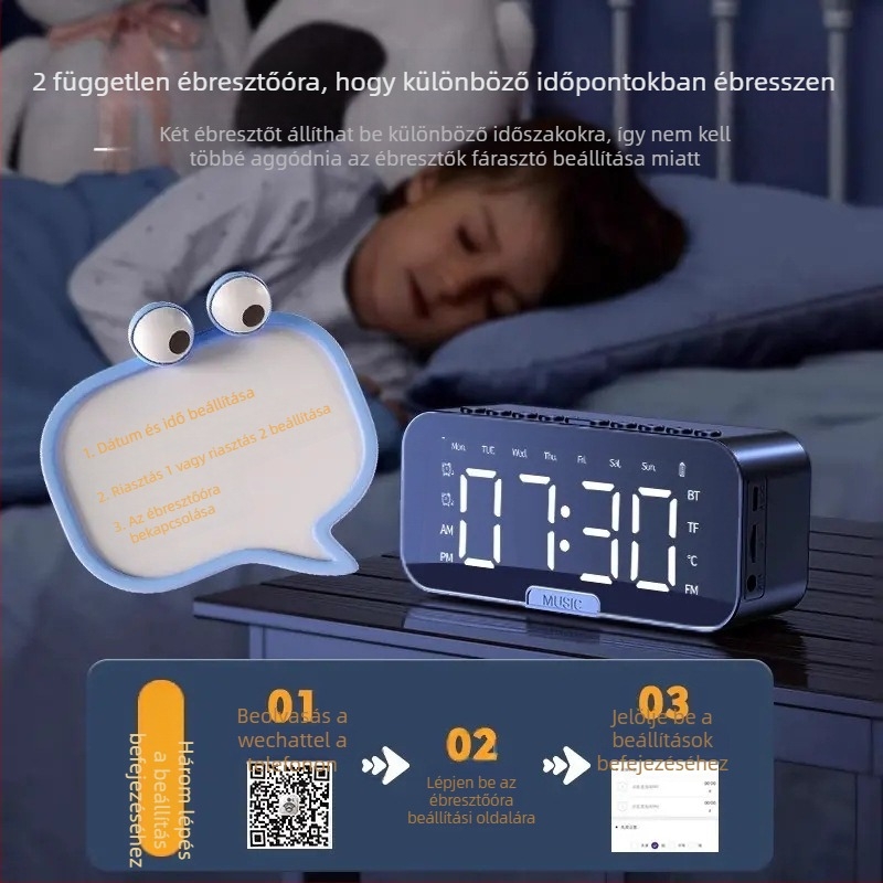 Iskolásoknak szóló ébresztőóra, multifunkcionális okos elektronikus óra