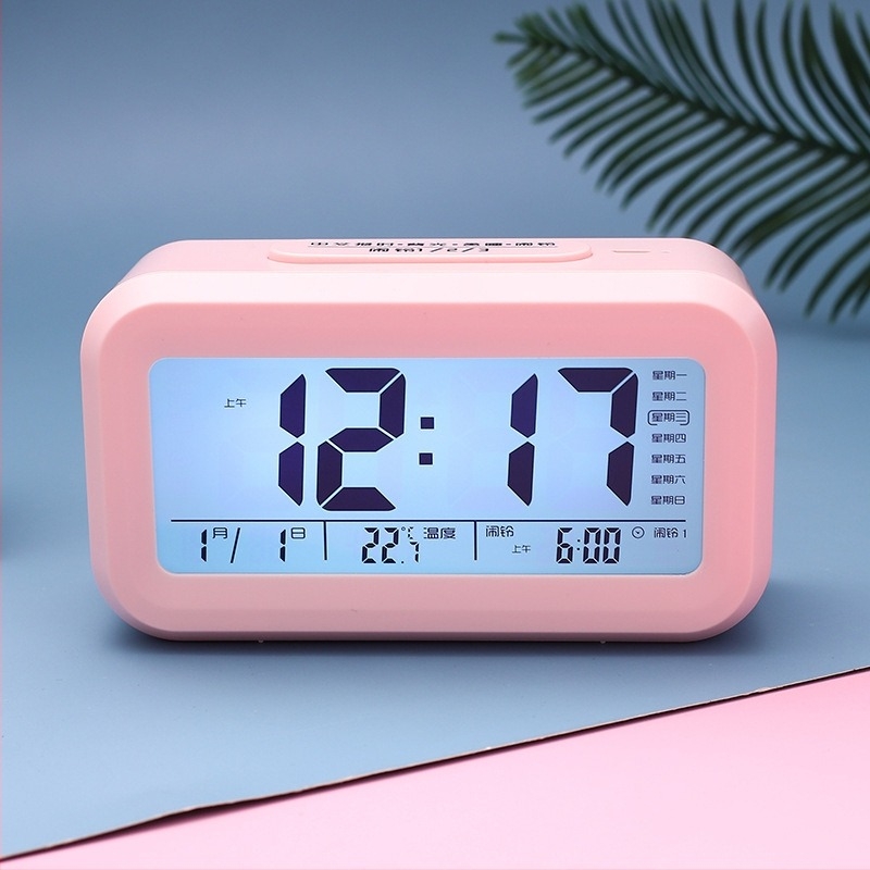 LCD asztali óra ébresztővel és naptárral, hőmérővel és nedvességmérővel - modell XL-012803