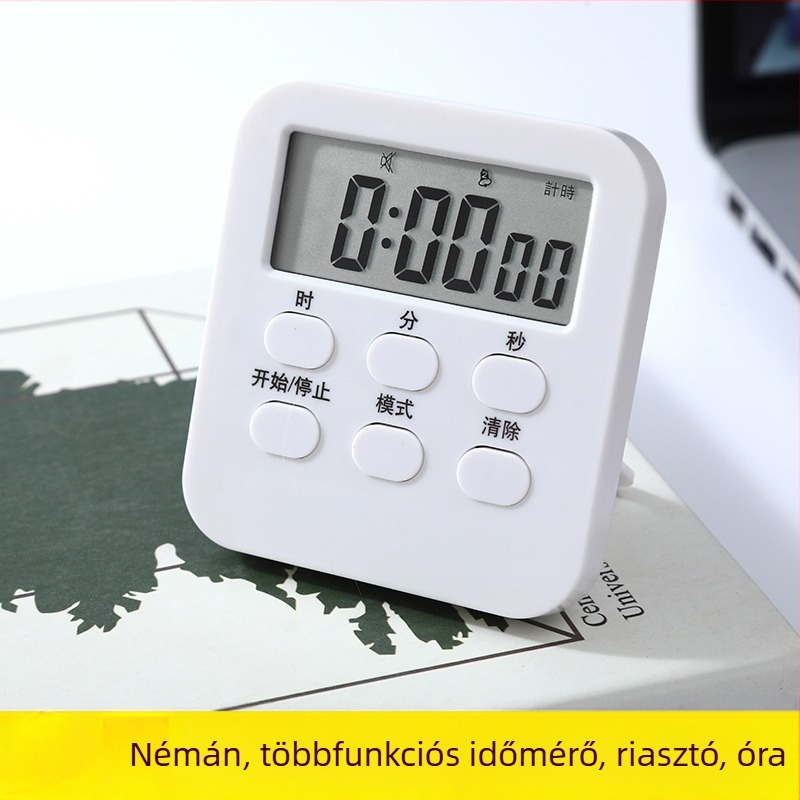Digitális asztali időzítő LED kijelzővel, elektronikus működés, akkumulátoros áramellátás, tanuláshoz, irodához és a konyhához