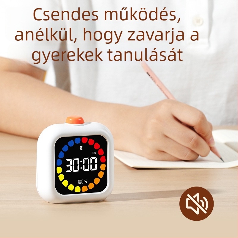 Deli LE110 vizuális visszaszámláló időmérő ébresztővel a tanuláshoz, LED numerikus kijelző, Elektronikus működés, ABS ház, Külső tápegység