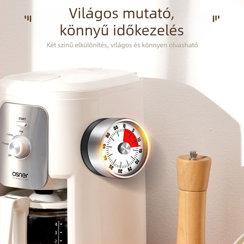 Konyhai időmérő mágnessel, elektronikus időmérő alumíniumötvözetből, LED kijelző és működik száraz elemmel