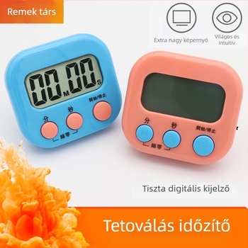 Multifunkcionális konyhai időzítő mágneses tartóval, nagy LCD kijelzővel és digitális visszaszámlálóval