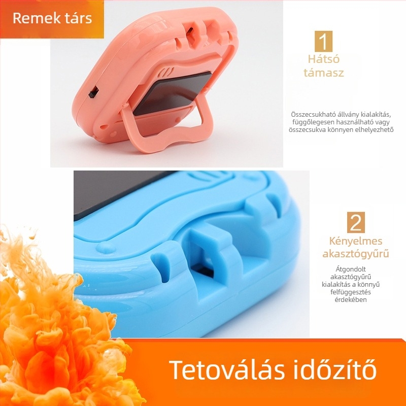 Multifunkcionális konyhai időzítő mágneses tartóval, nagy LCD kijelzővel és digitális visszaszámlálóval