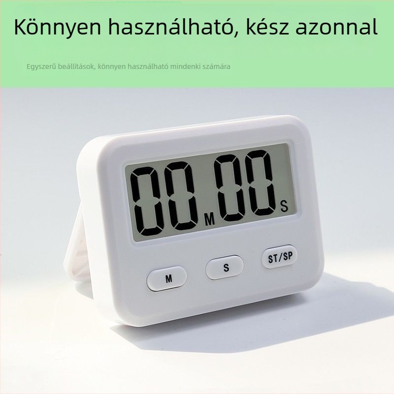 Mechanikus konyhai időzítő LED-es és analóg kijelzővel, alumíniumötvözet burkolat, száraz elemű energiaforrás