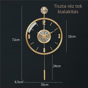 Fémötvözetből készült falióra kagyló motívumokkal, minimalist dizájn a nappaliba