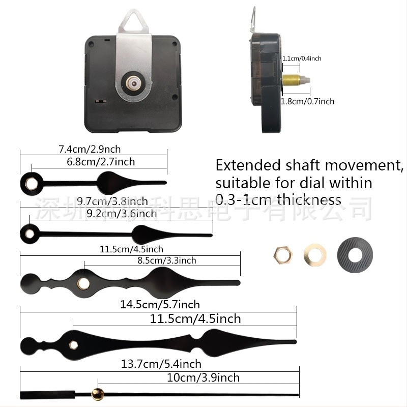 Kvarc fali óraszerkezet készlet, modell 6168, ST márka, elemes működés, egyoldalas, DIY óra javítás