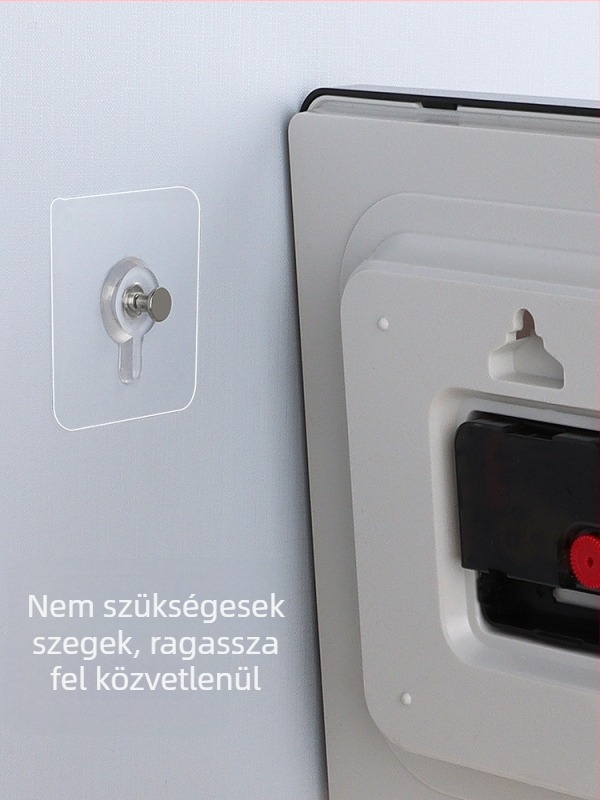 Csendes falióra, fúrás nélkül, skandináv stílusú nappali falióra, elemmel működő, falra szerelhető