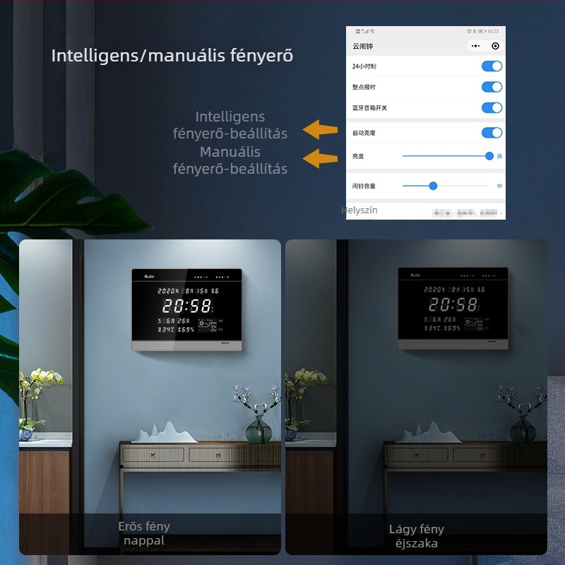 Hongtai 2022 új digitális naptáras falióra nappaliba időjárás-előrejelzéssel