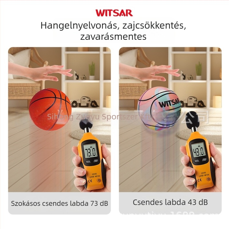 Csendes mikroszálas beltéri kosárlabda gyermekeknek, alkalmas kosárlabdára és röplabdára, logónyomás elérhető