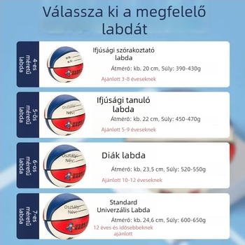 Márkás kosárlabda 856-7, piros PU kosárlabda beltéri és kültéri használatra, méret 7