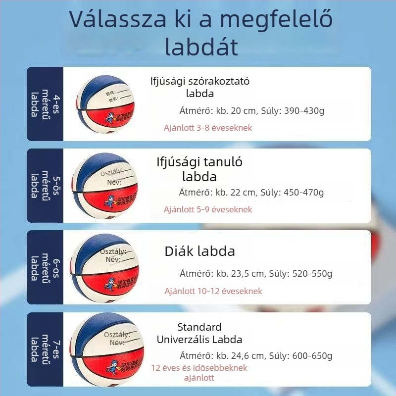 Márkás kosárlabda 856-7, piros PU kosárlabda beltéri és kültéri használatra, méret 7