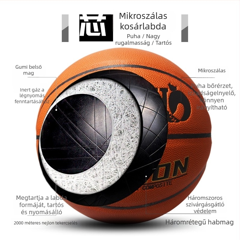 Belső térre készült kosárlabda mikroszálas bőrből, méret 7, EVO modell, professzionális versenykosárlabda, OEM testreszabás
