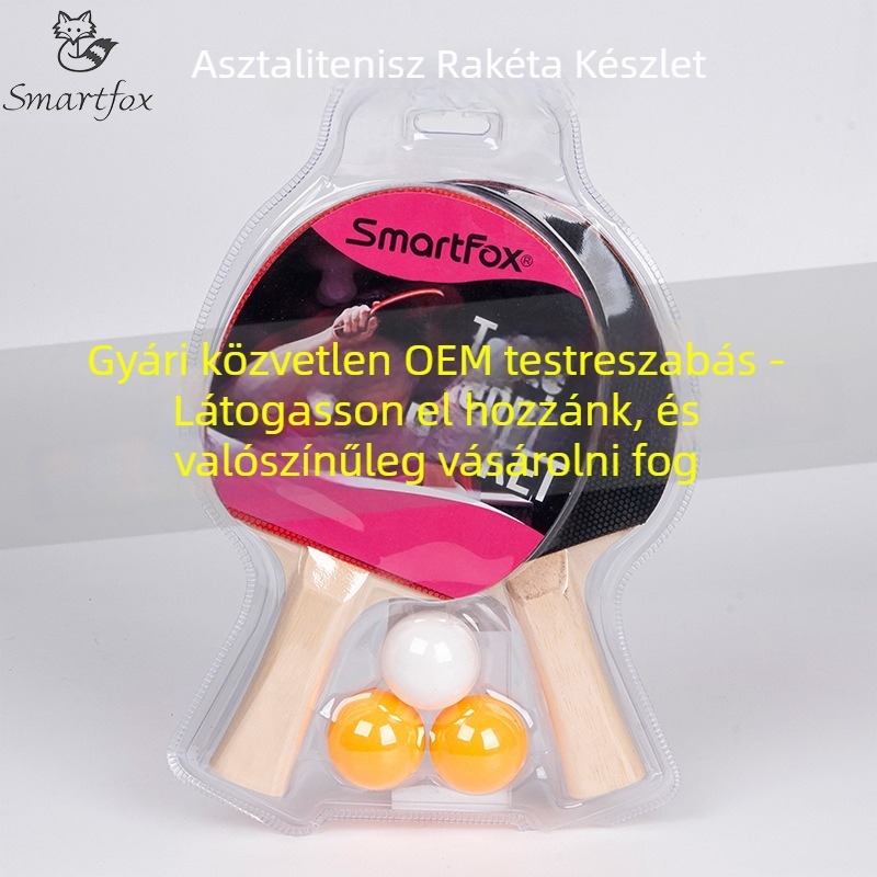 Fox asztaliteniszütő – Poplar alaplemez, pozitív ragasztó gumi, vízszintes ütés, 65443, kezdő edzési készlet