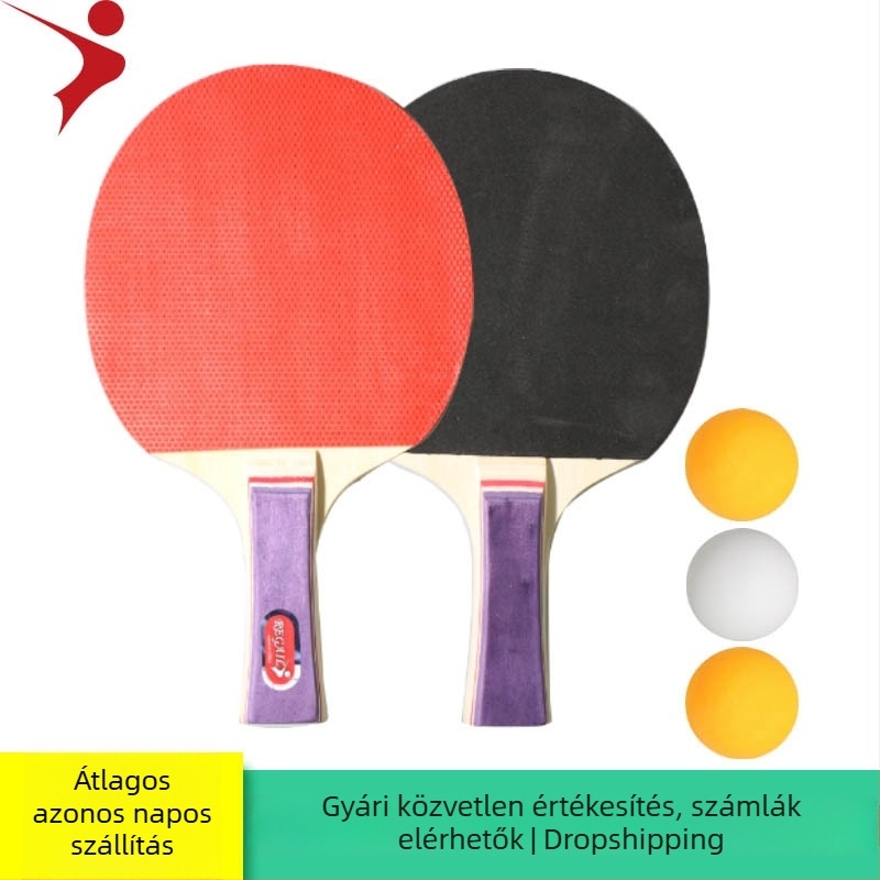 Regail asztaliteniszütő gyerekeknek — nyárfa alaplemez, gumi pozitív ragasztóval, vízszintes ütés