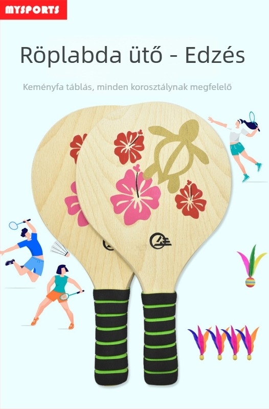 MYSPORTS gyerekeknek szánt tollaslabda készlet, poplar alap, ragasztóval ellátott gumi, három shuttlecocks tartozékkal