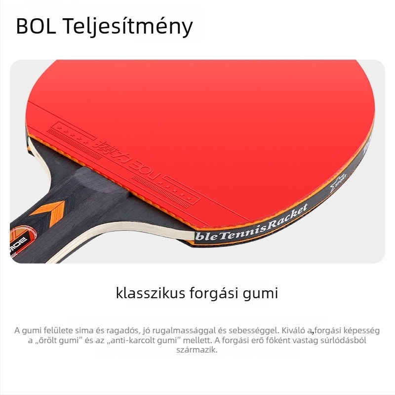F01 asztaliteniszütő készlet – poplar penge, Reverse Glue gumi, vízszintes ütés, két ütő és három labda tartalmazó készlet, testreszabható feldolgozás