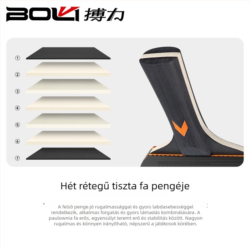 F01 asztaliteniszütő készlet – poplar penge, Reverse Glue gumi, vízszintes ütés, két ütő és három labda tartalmazó készlet, testreszabható feldolgozás