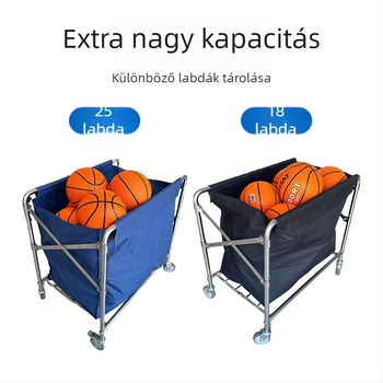 Zida Rozsdamentes acél labdás tartó leválasztható összecsukható kerettel kosárlabda és futball tárolásához