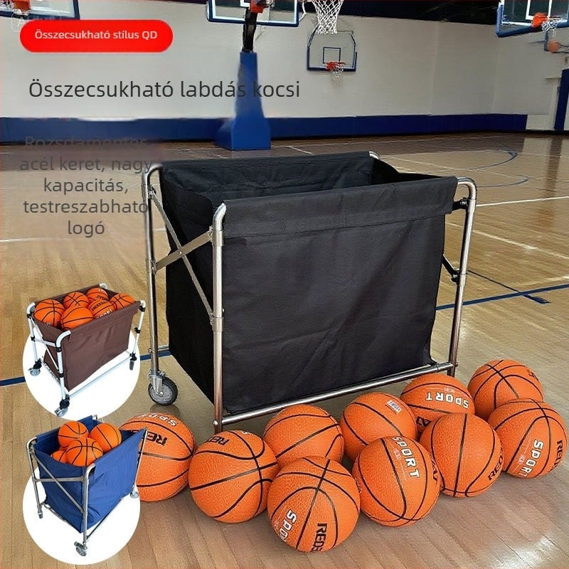 Zida Rozsdamentes acél labdás tartó leválasztható összecsukható kerettel kosárlabda és futball tárolásához