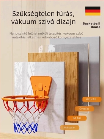 Belső térre szánt falra szerelhető, összecsukható kosárlabda gyűrű, csendes működés, otthoni használatra
