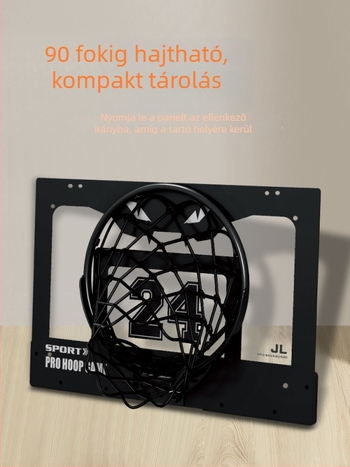 Fúrás nélküli kosárpalánk, vákuumos rögzítés, beltéri és kültéri használatra, összecsukható