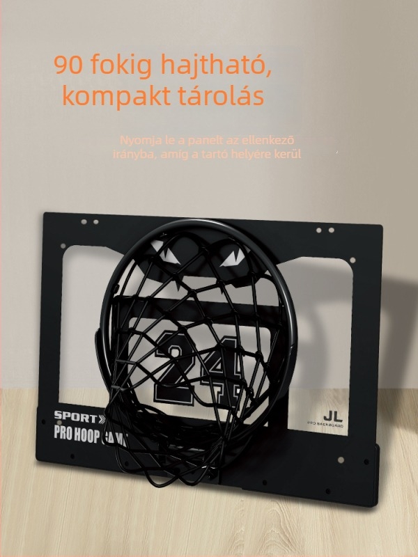 Fúrás nélküli kosárpalánk, vákuumos rögzítés, beltéri és kültéri használatra, összecsukható