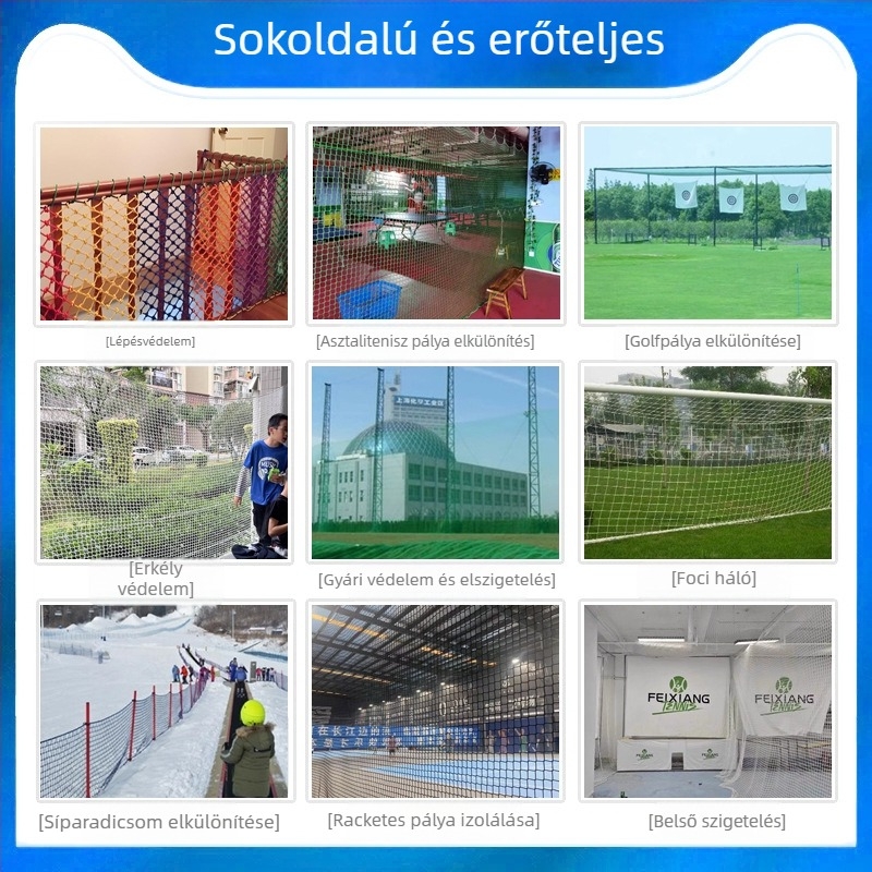 Csomómentes lépcsőbiztonsági háló játszóterekhez és kültéri védelemhez — sűrűsített védőháló futball- és kosárlabda korláthoz